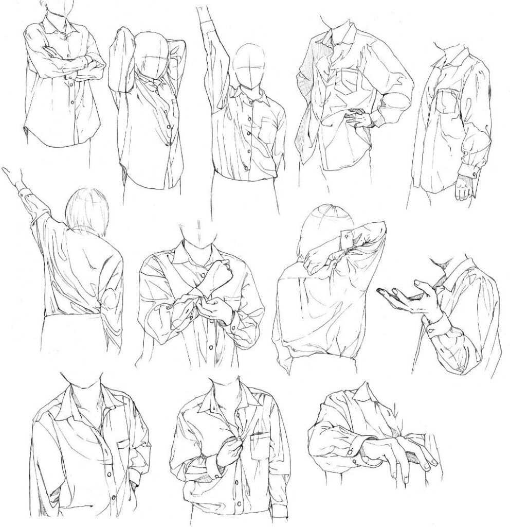 Shirt Drawing Reference and Sketches for Artists