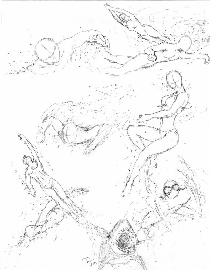 Swimming drawing reference