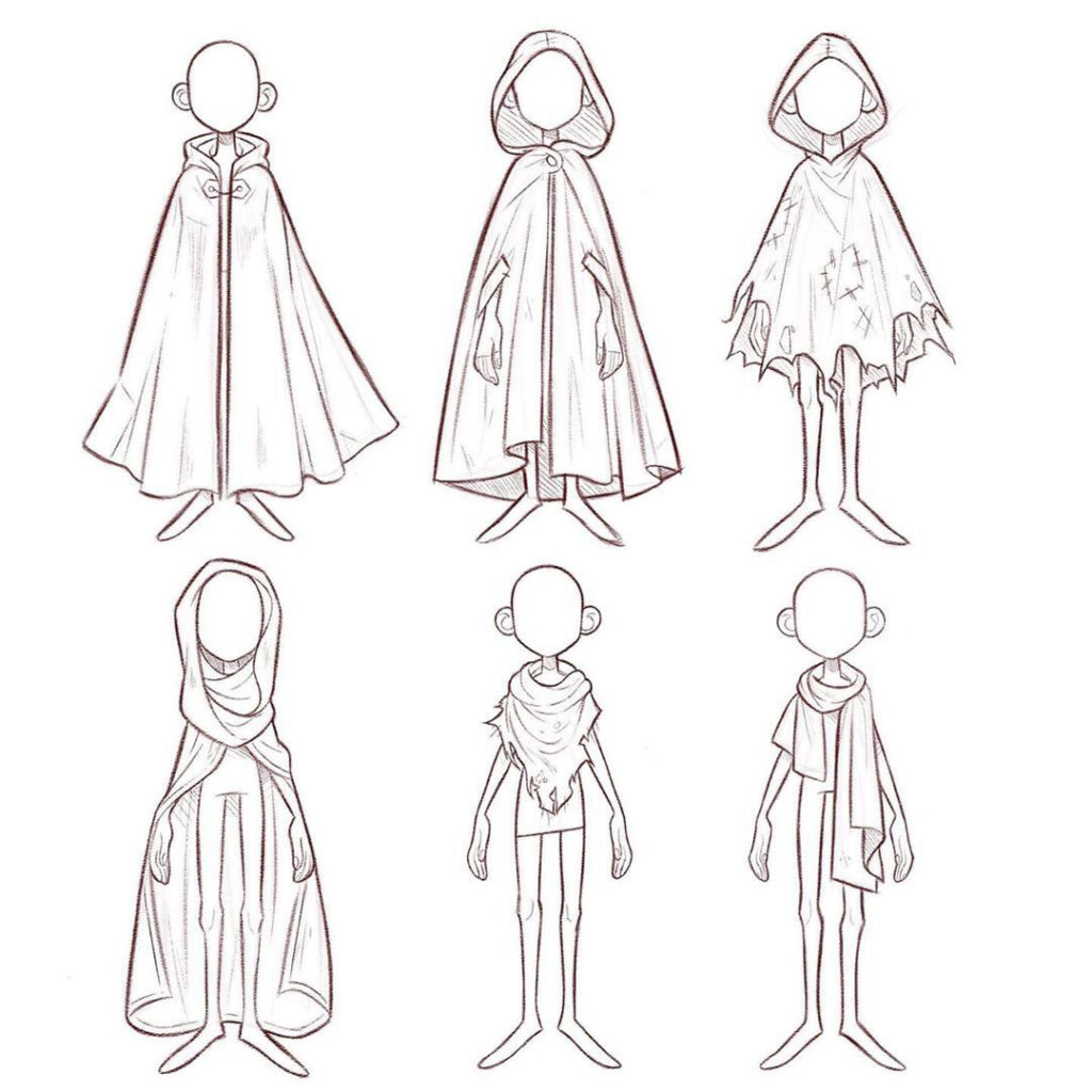 Cloak Drawing Reference and Sketches for Artists