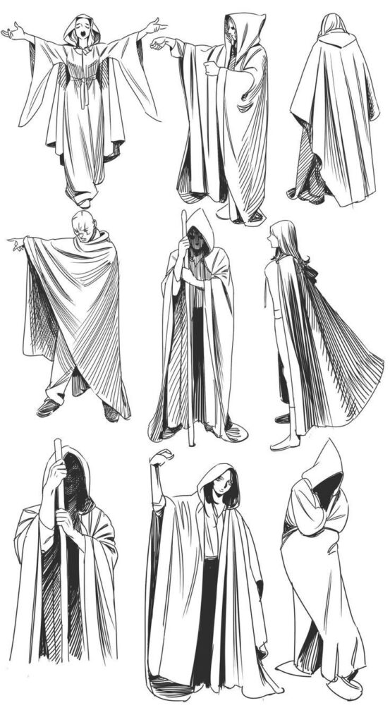 Cloak Drawing Reference and Sketches for Artists