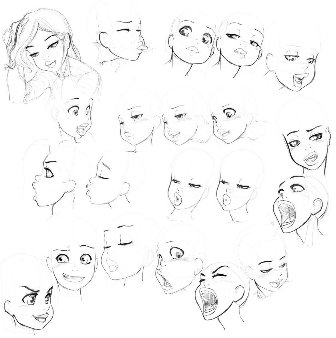 female face drawing reference