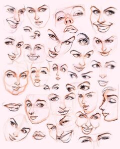 Female Face Drawing Reference and Sketches for Artists