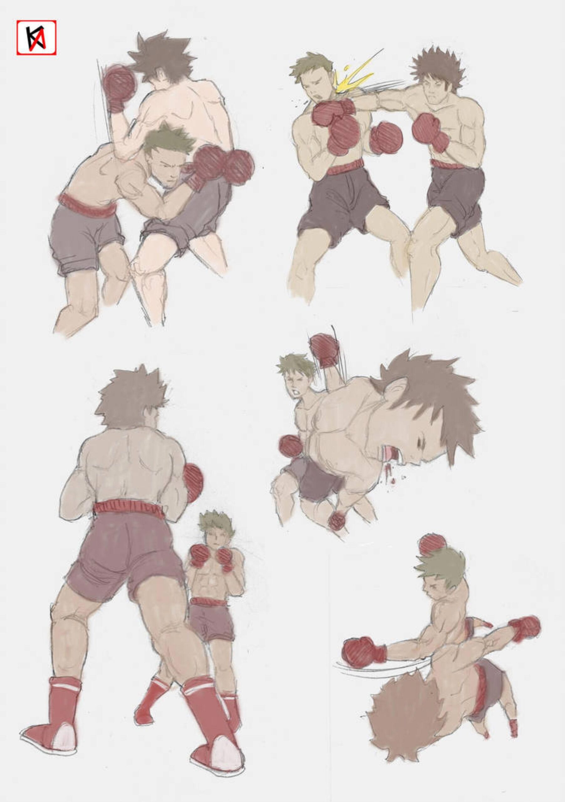 fighting drawing reference