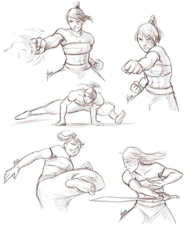 Fighting Drawing Reference and Sketches for Artists