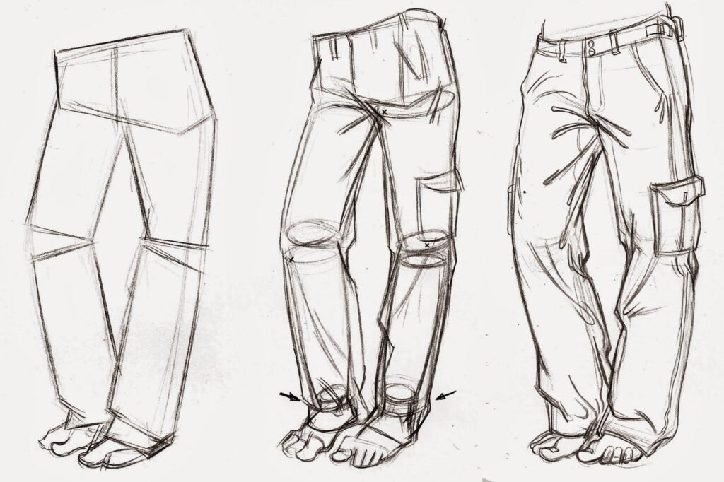 pants sketch fashion men