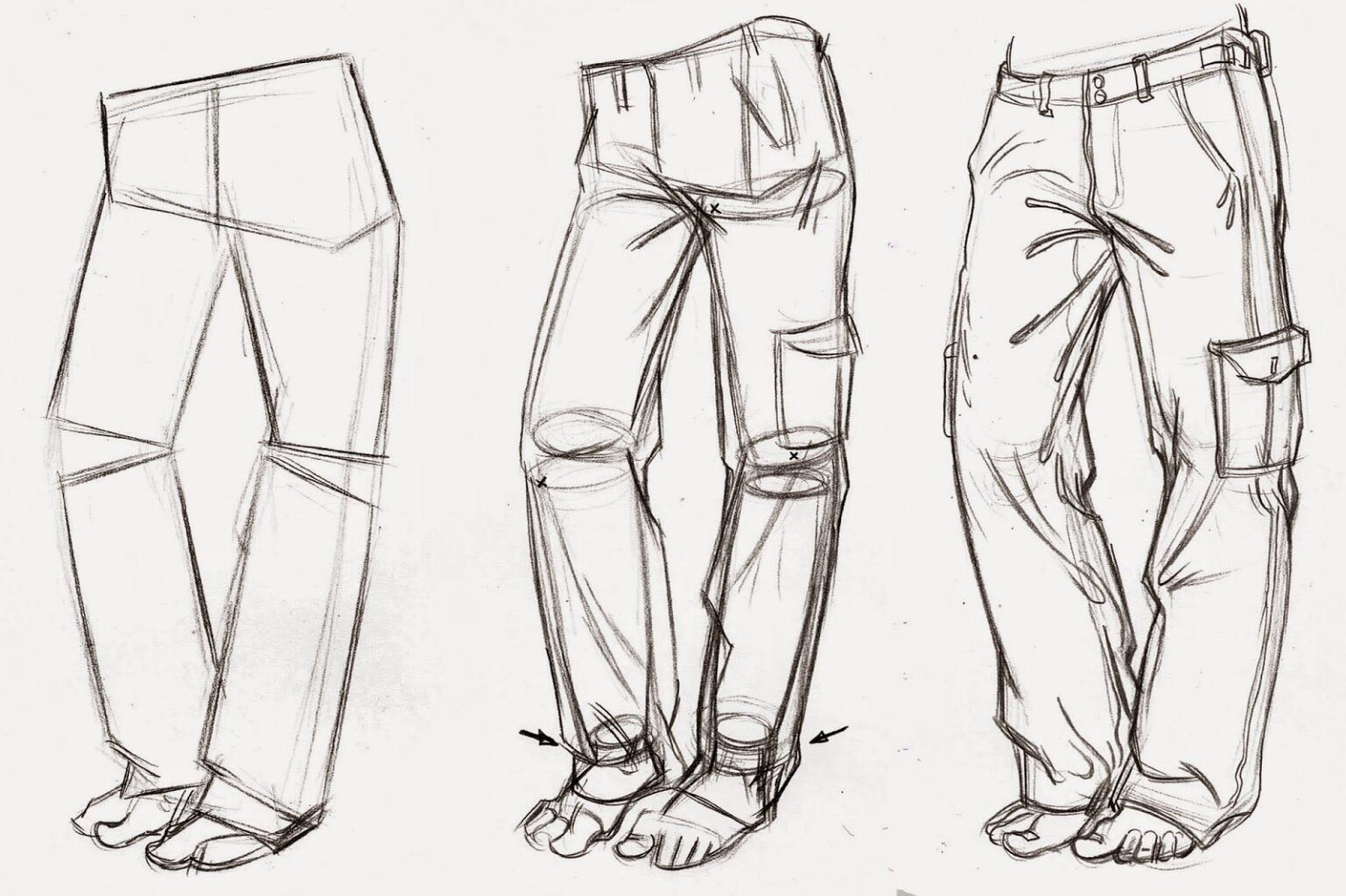 Pants Drawing Reference and Sketches for Artists