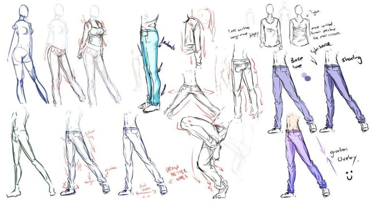 Pants Drawing Reference and Sketches for Artists