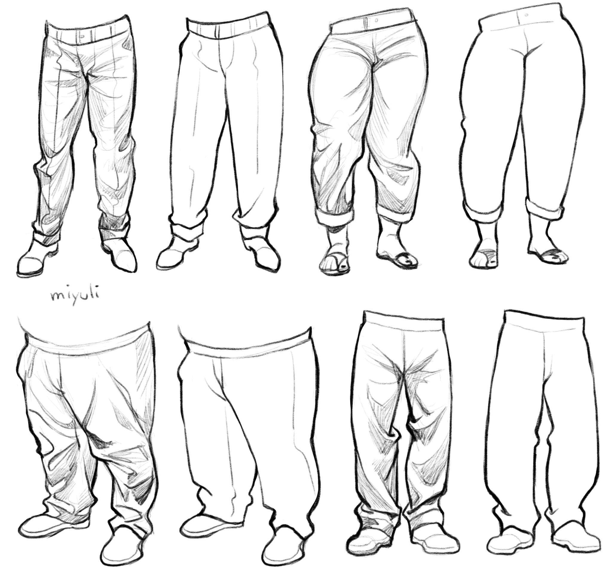 How To Draw Sweatpants : From beginning to end, the whole process takes