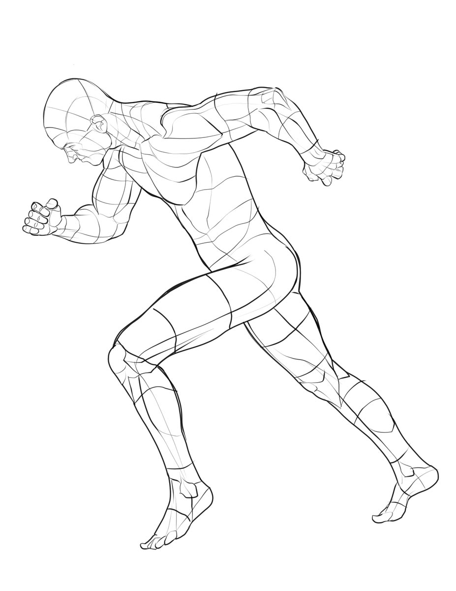 running drawing reference