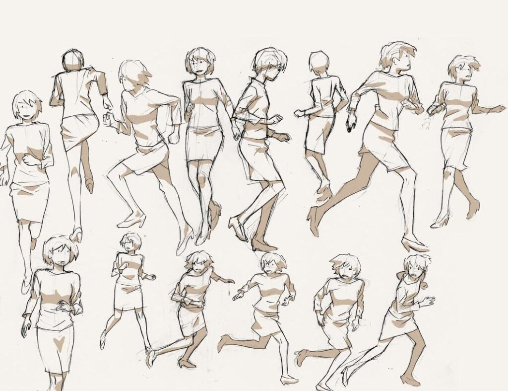 Running Drawing Reference and Sketches for Artists