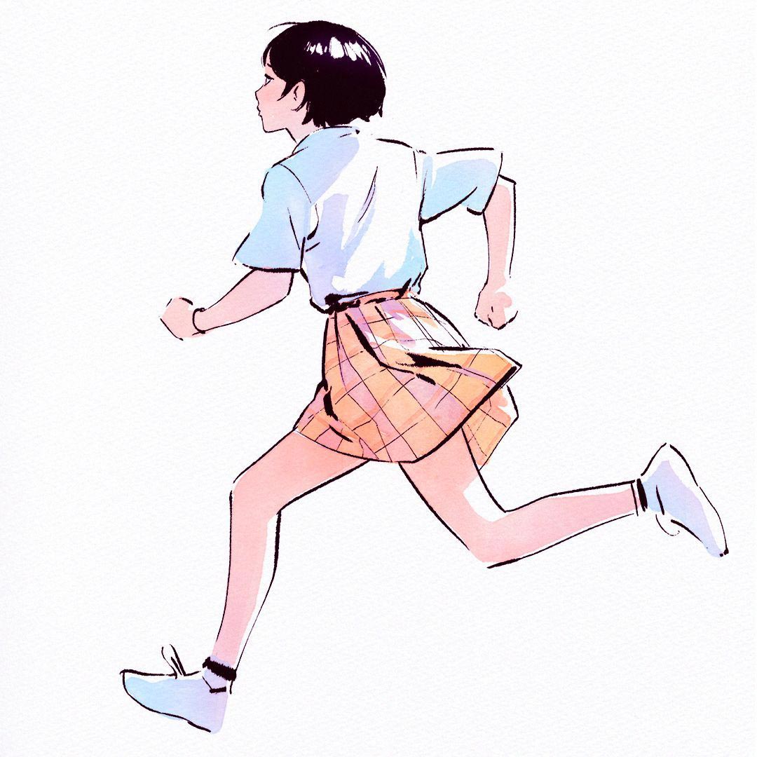 running drawing reference