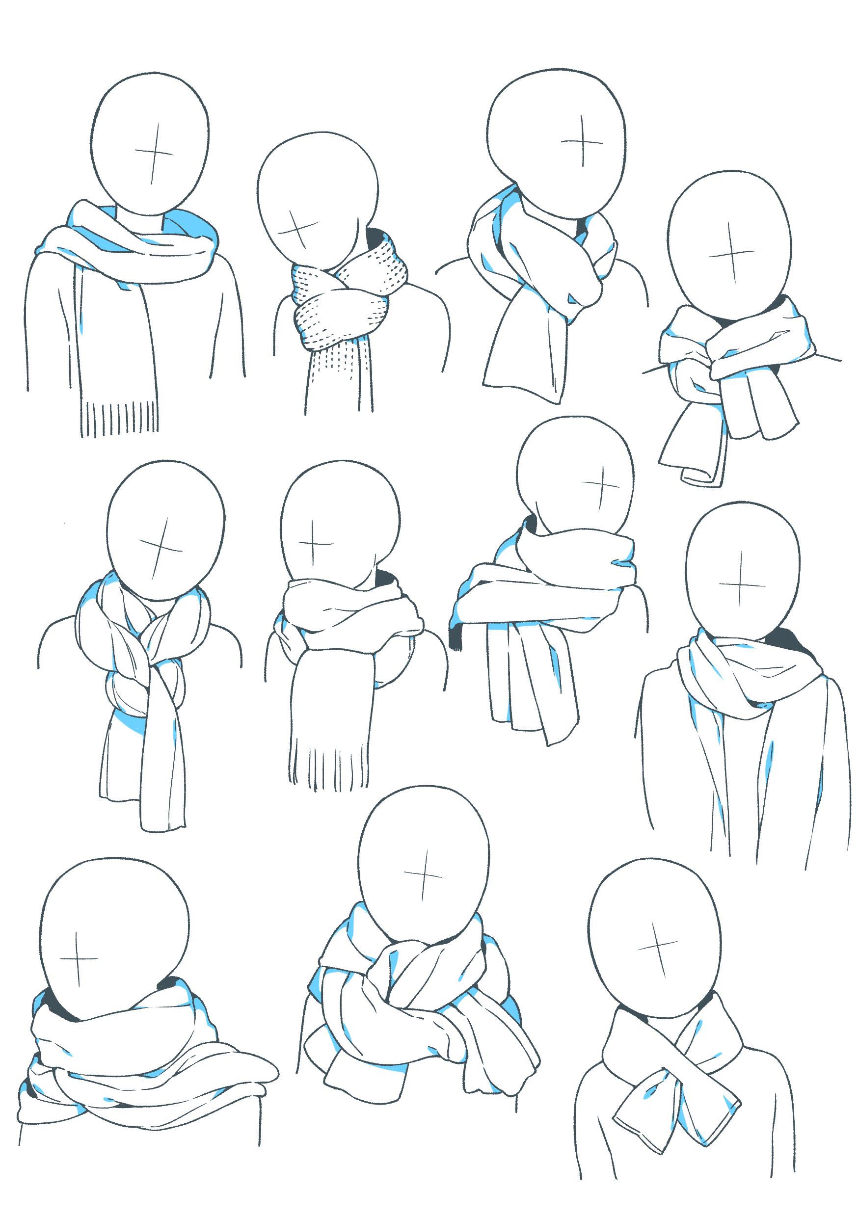 How to draw Anime Scarf   3  YouTube