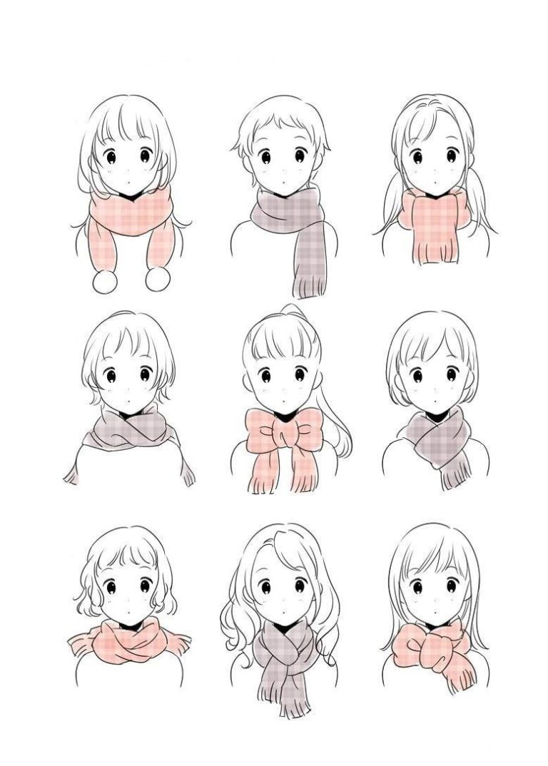 Scarf Drawing Reference and Sketches for Artists