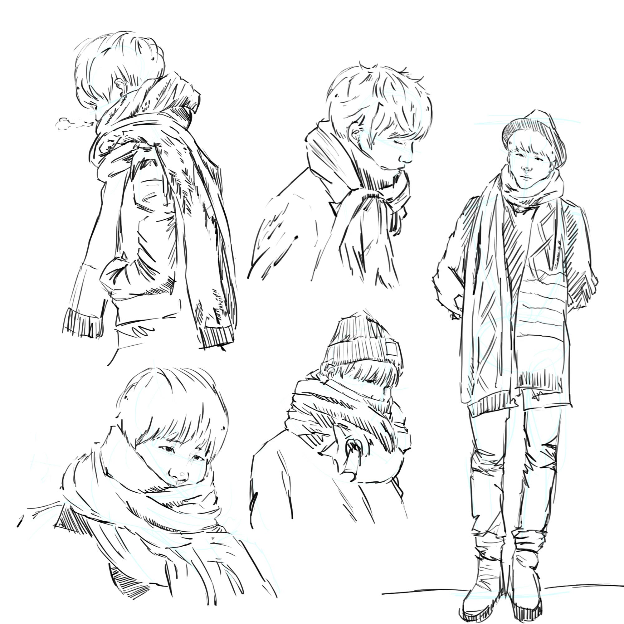 scarf drawing reference