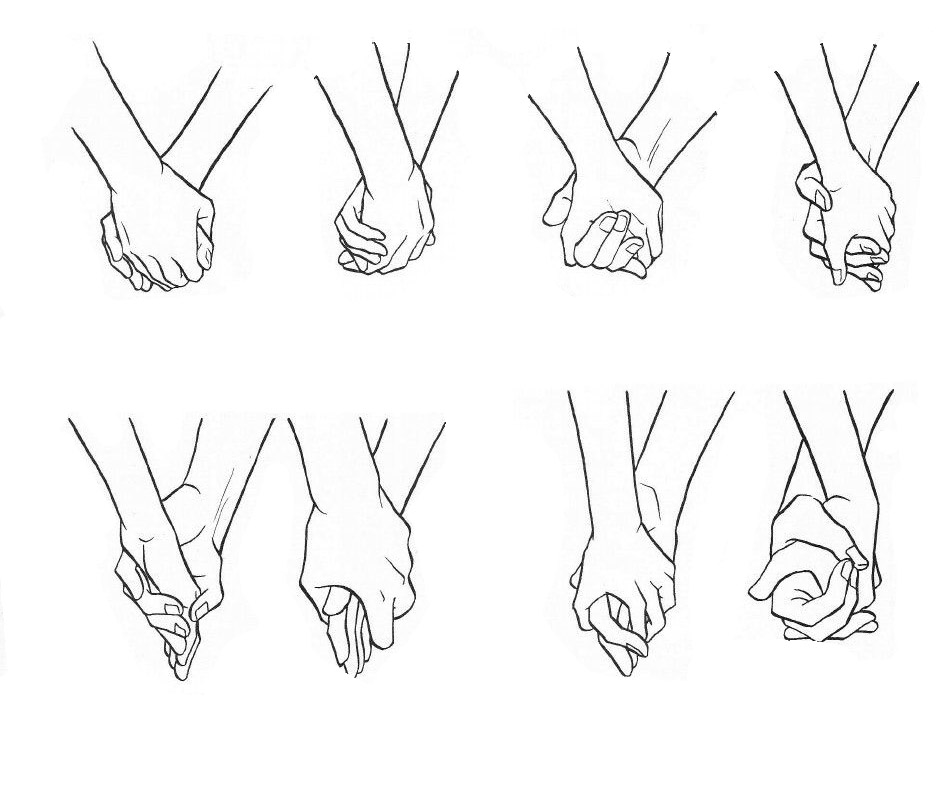 holding hands drawing reference