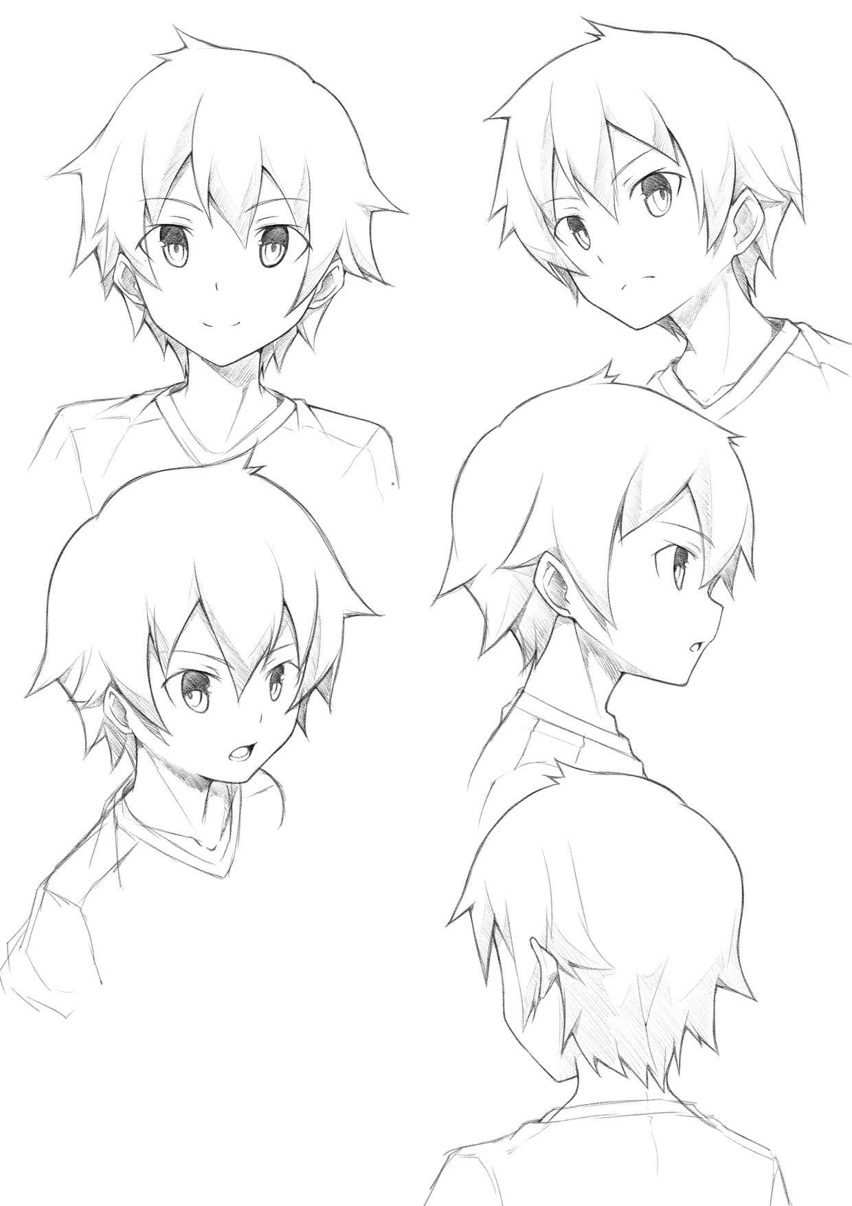 Male Anime Face Drawing Reference and Sketches for Artists