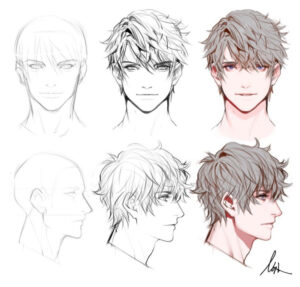 Male Anime Face Drawing Reference and Sketches for Artists