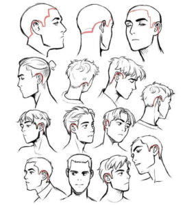 Male Anime Face Drawing Reference and Sketches for Artists