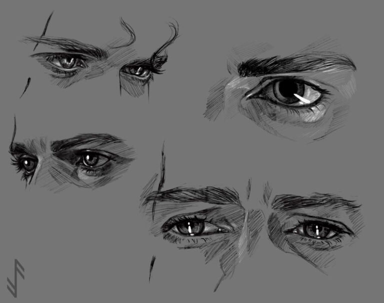 Male Eyes Drawing Reference and Sketches for Artists