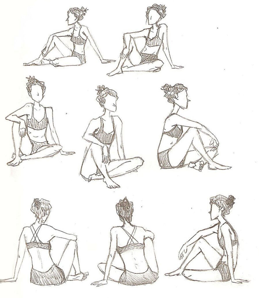 Sitting cross legged Drawing Reference and Sketches for Artists