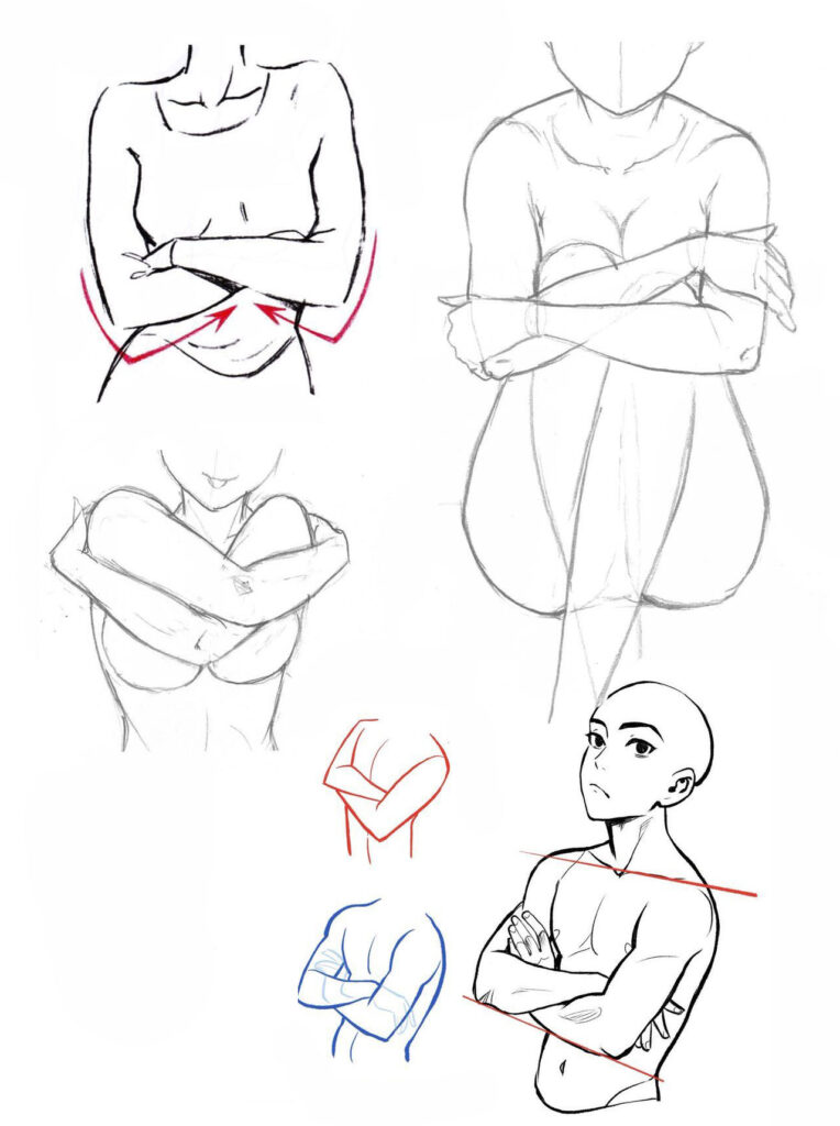 Crossed Arms Drawing Reference ~ Pose Famale Nus Ambassadors Dessin