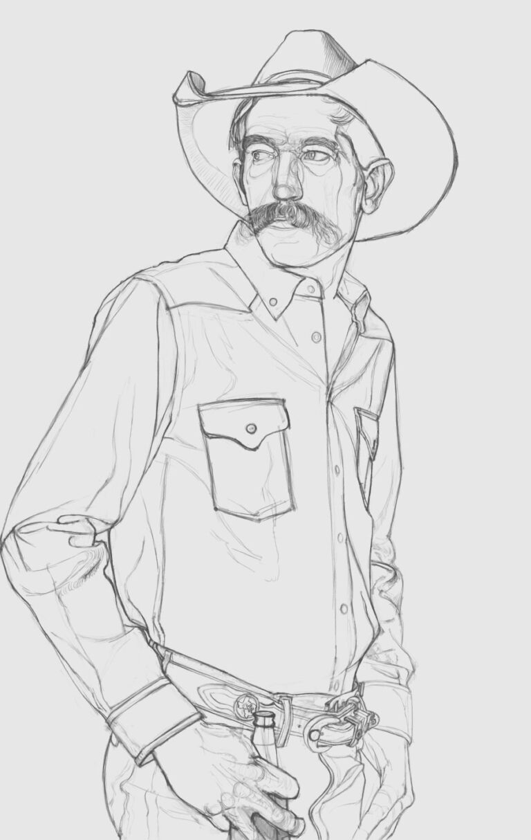 Cowboy Hat Drawing Reference and Sketches for Artists