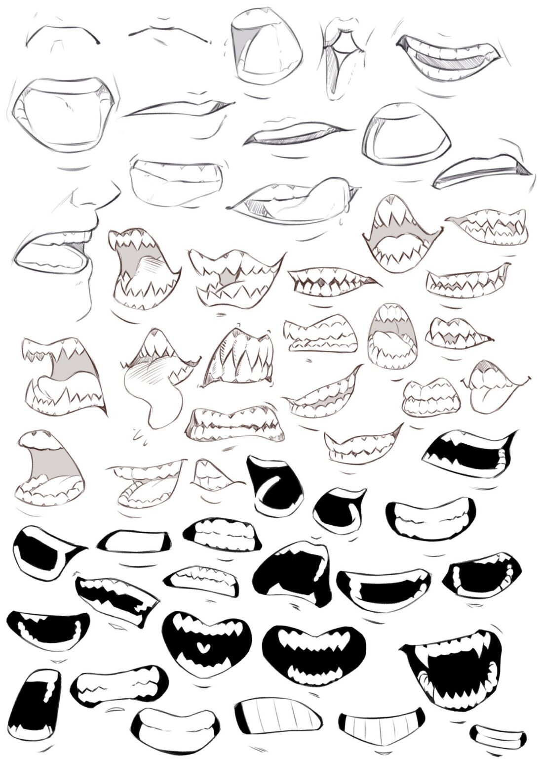 Teeth Drawing Reference and Sketches for Artists