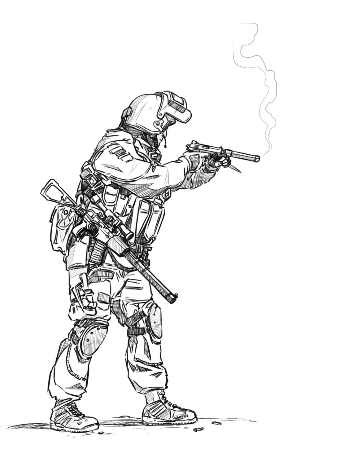 Soldier Drawing Reference and Sketches for Artists