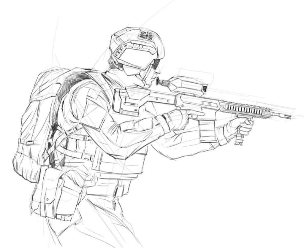 Soldier Drawing Reference and Sketches for Artists