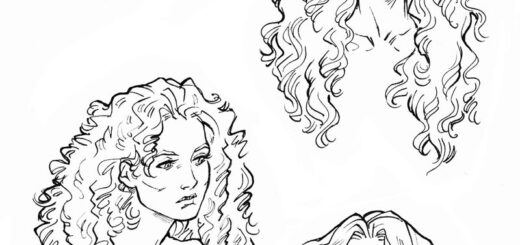 curly hair drawing reference
