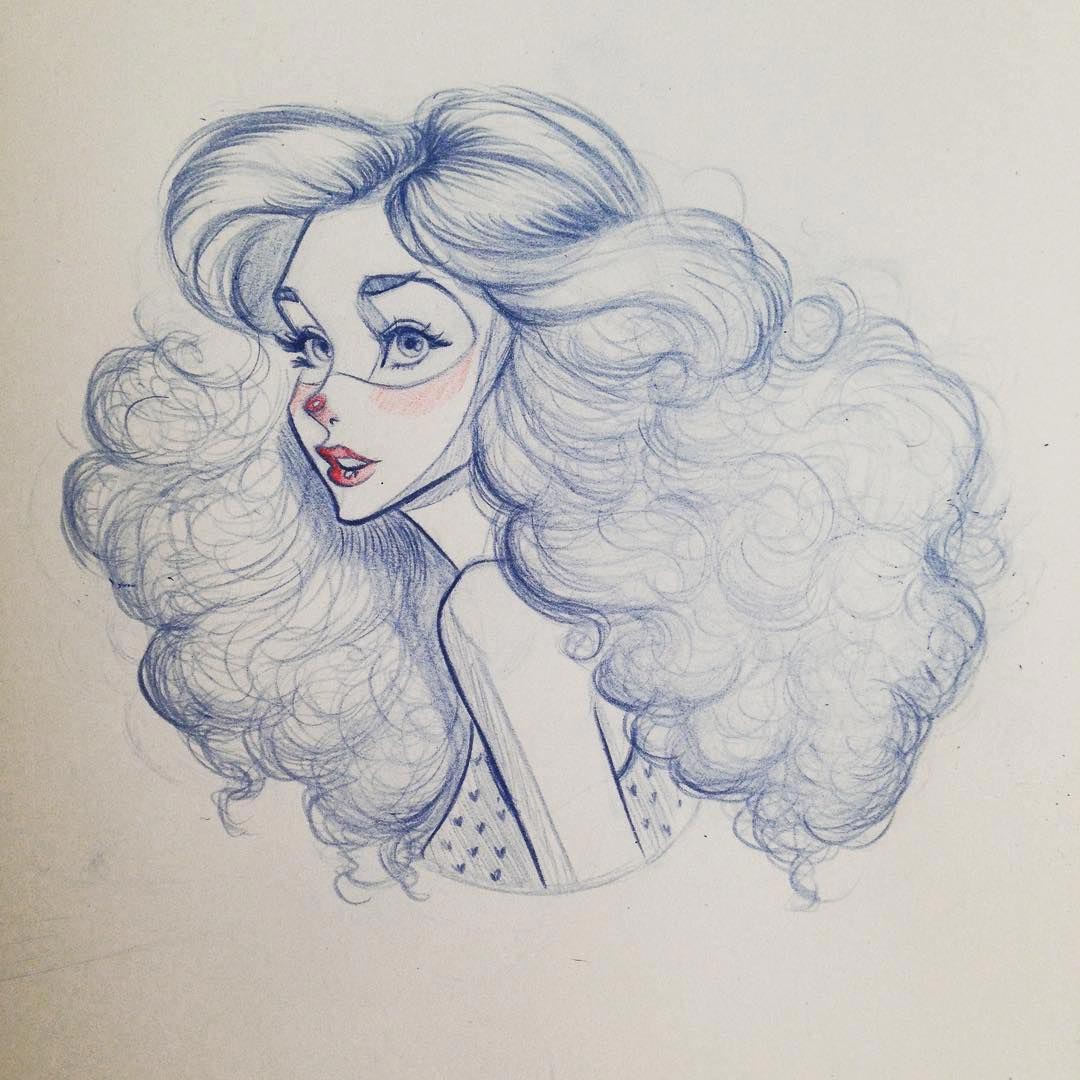 Curly Hair Drawing Reference And Sketches For Artists