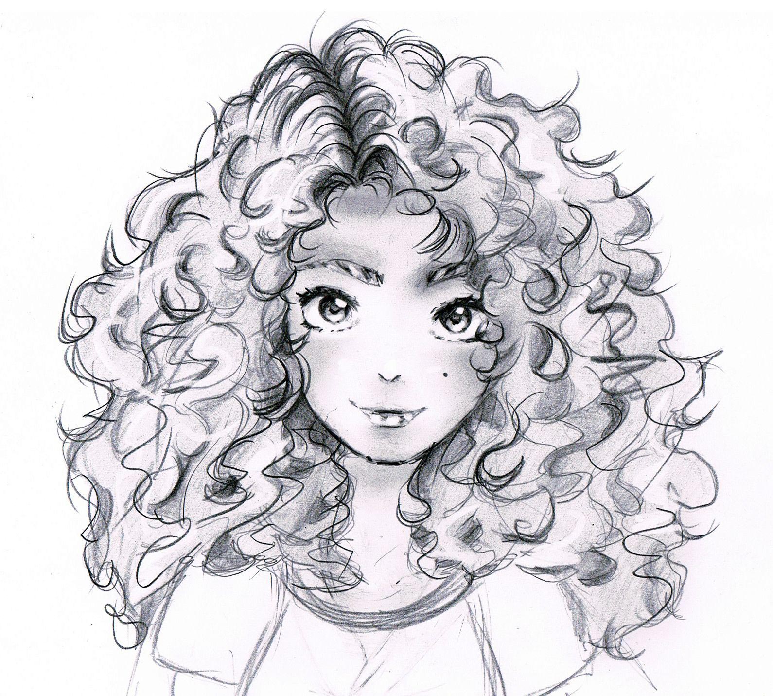 Curly Hair Drawing Reference And Sketches For Artists