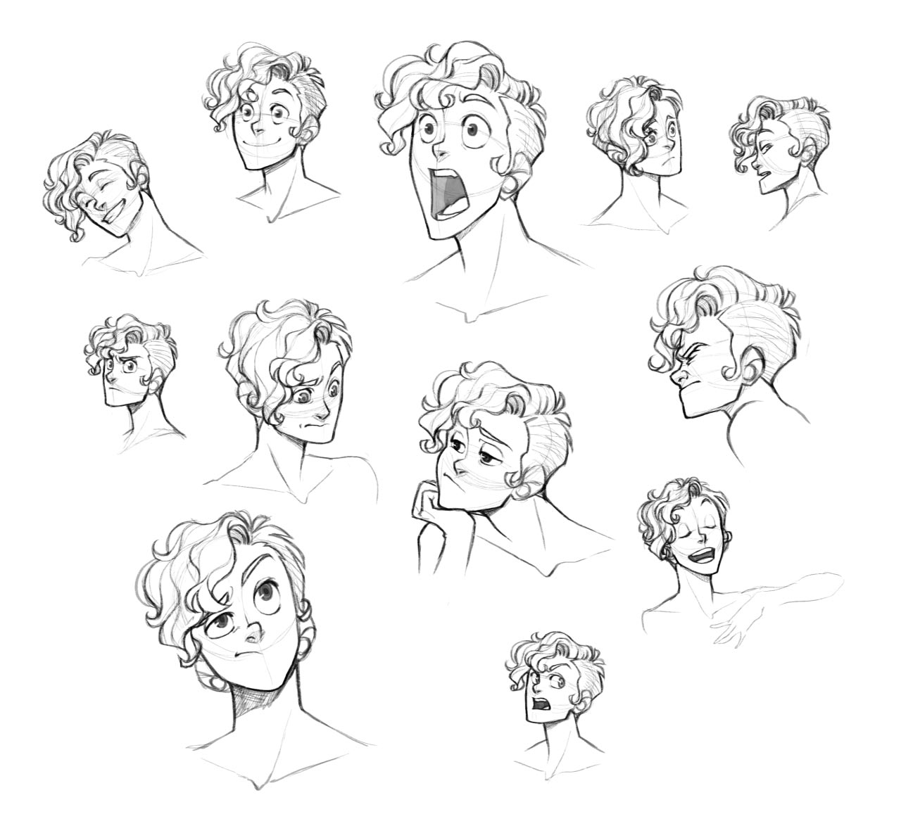 Curly hair Drawing Reference and Sketches for Artists