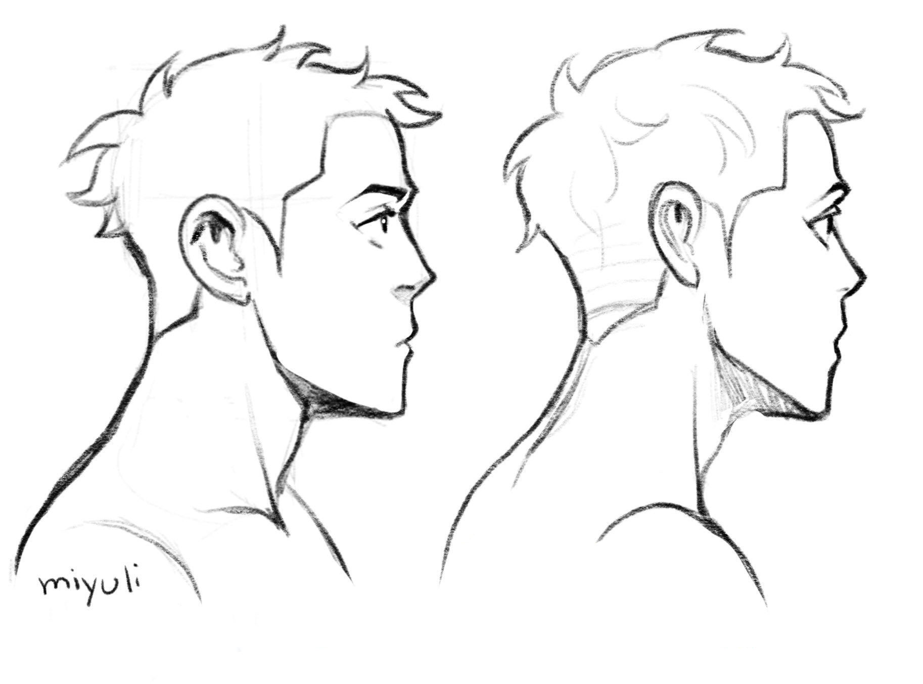 Male face side view Drawing Reference and Sketches for Artists