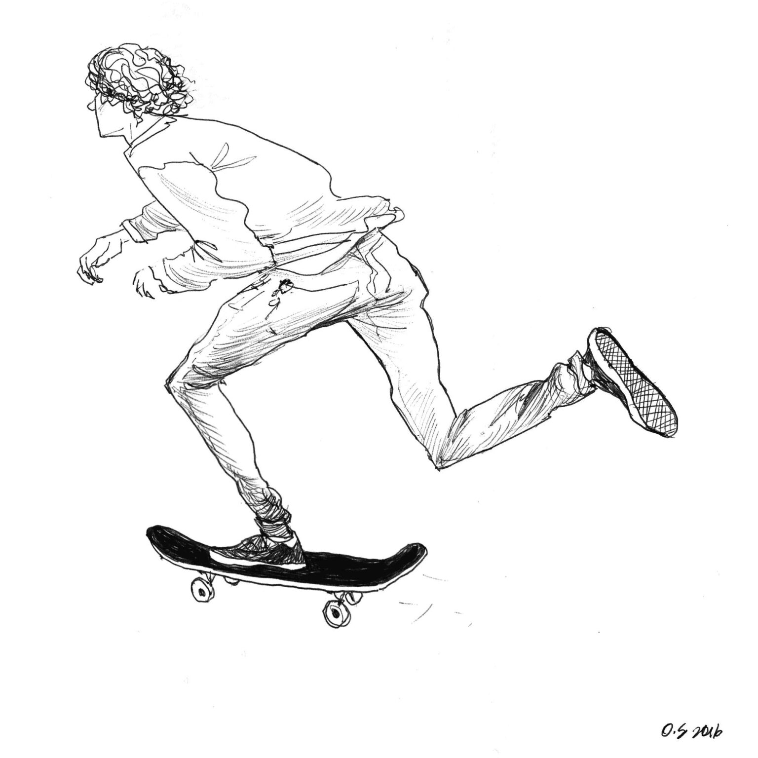 Skateboard poses Drawing Reference and Sketches for Artists