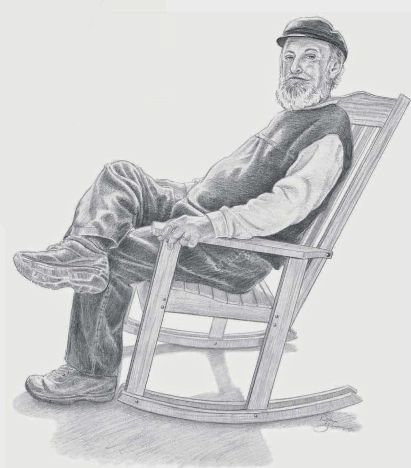Man Sitting In Chair drawing reference