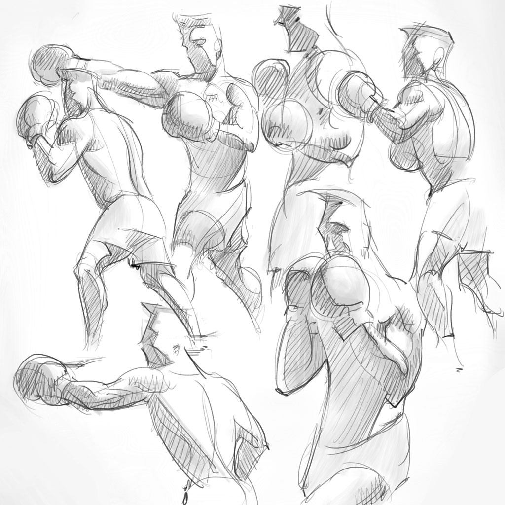 boxing drawing art