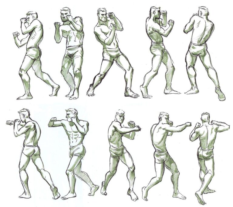 Boxing Drawing Reference and Sketches for Artists