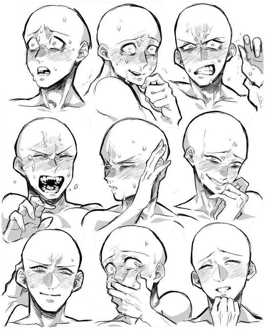 Anime Crying drawing reference