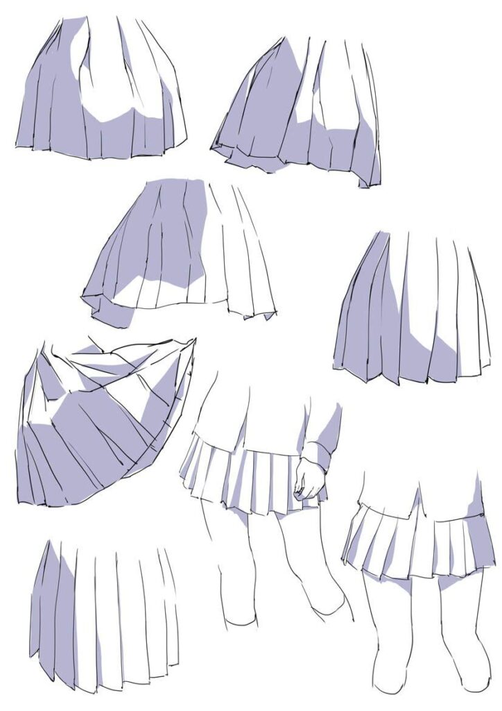 Skirt Drawing Reference and Sketches for Artists
