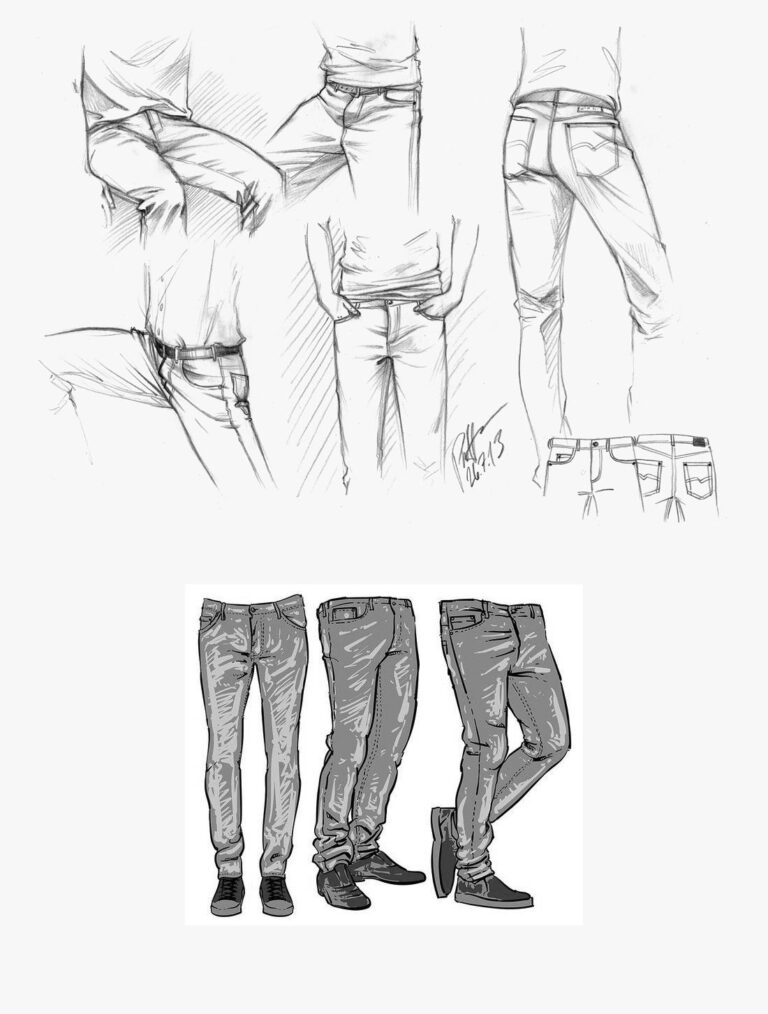 Jeans Drawing Reference and Sketches for Artists