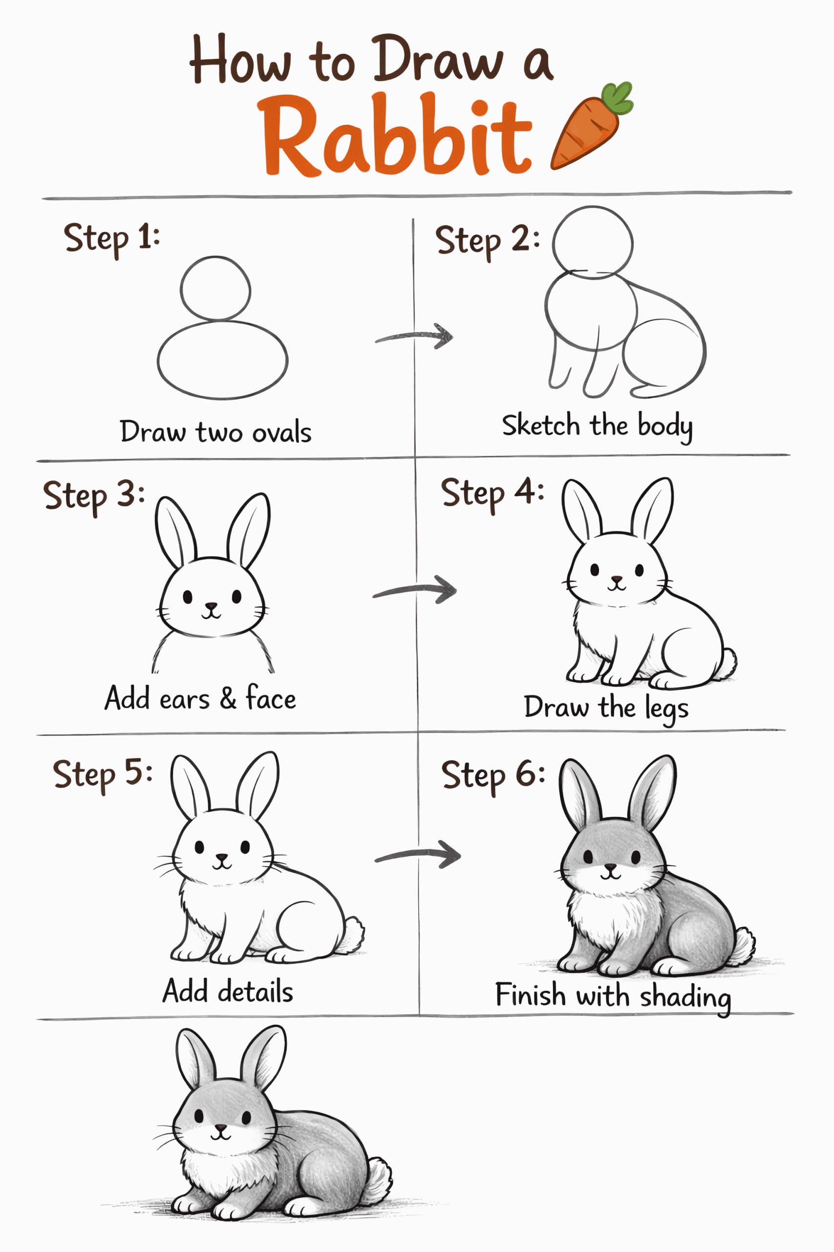 How To Draw Rabbit Step by Step