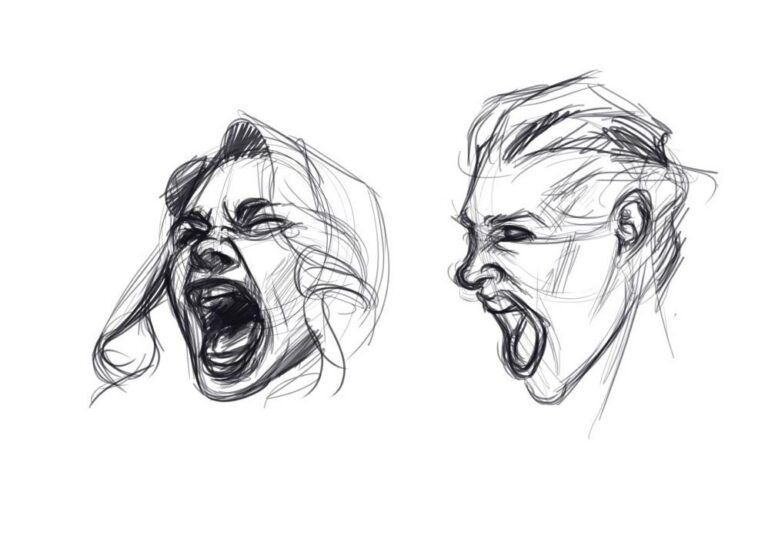 Screaming Drawing Reference And Sketches For Artists