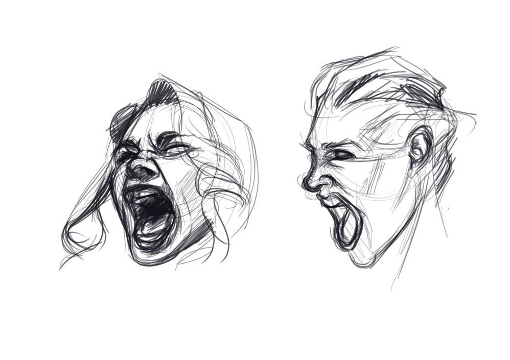 Screaming drawing reference