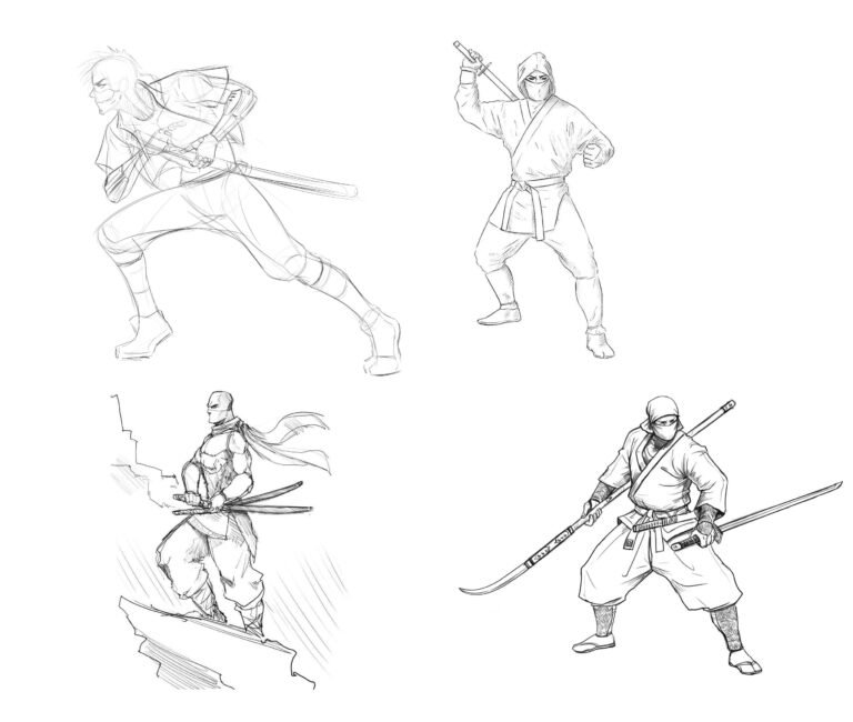 Ninja Drawing Reference and Sketches for Artists