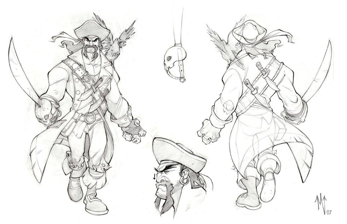 Pirate Drawing Reference and Sketches for Artists