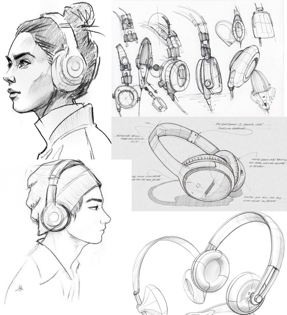 Headphones Drawing Reference and Sketches for Artists