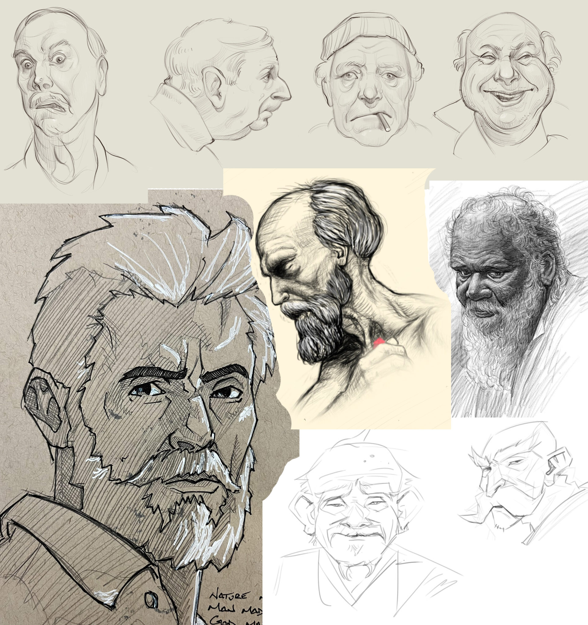 Old man drawing reference