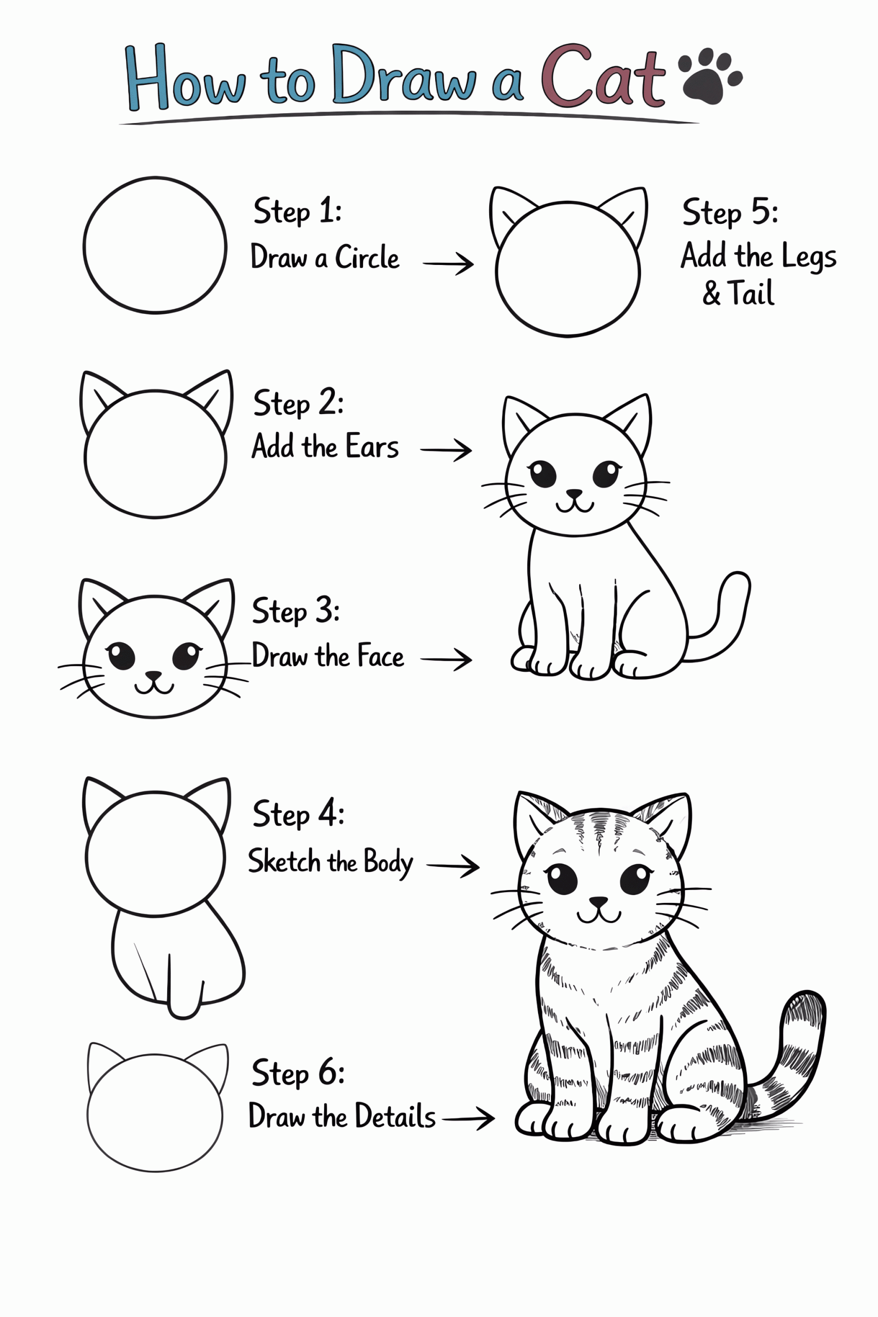 How to Draw Cats Step by Step