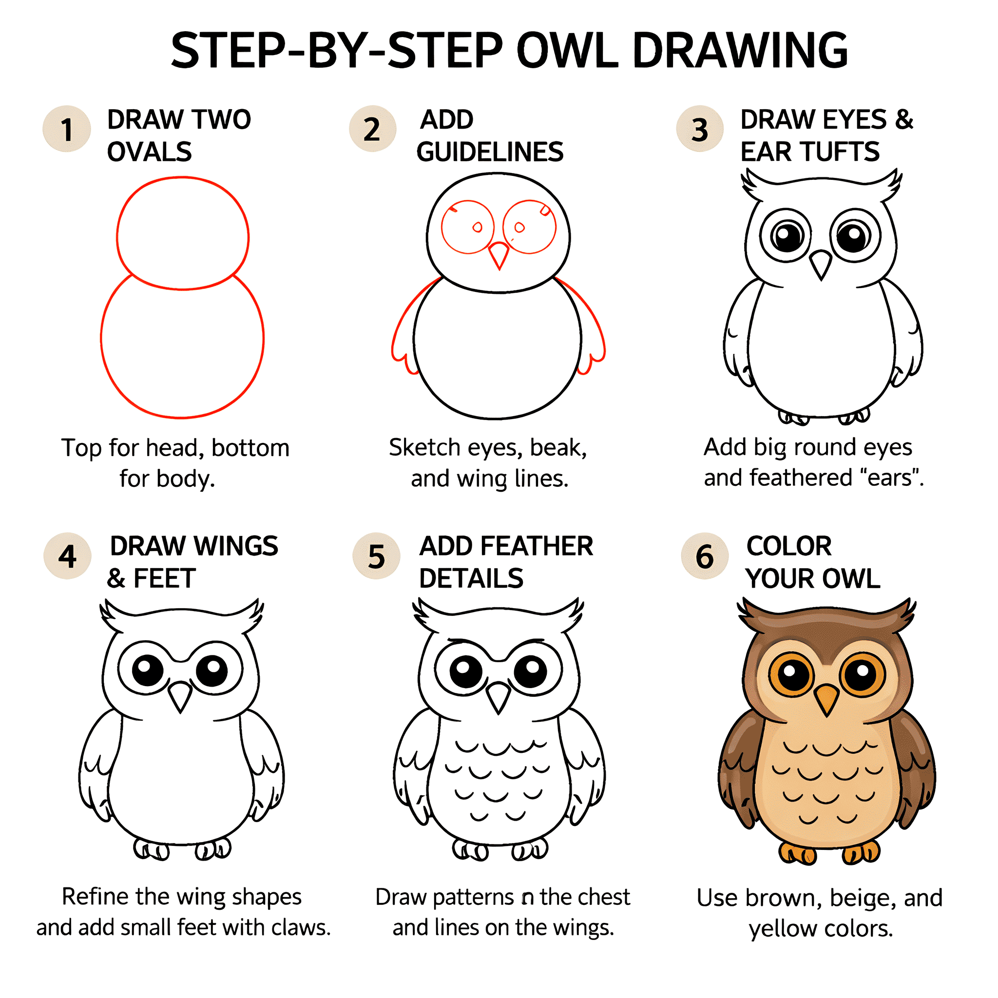 How to Draw an Owl step by step